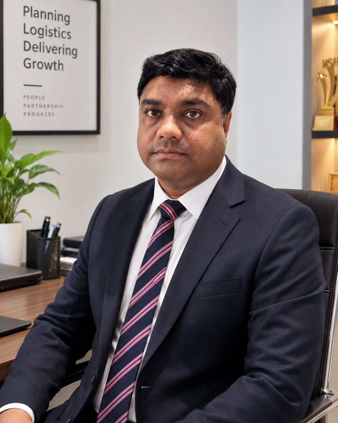 Vivek Mehra, Director of Taniya International, seated in his office